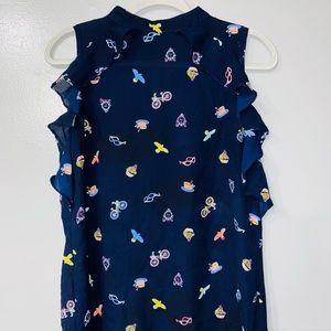 Blue Multi Print Blouse